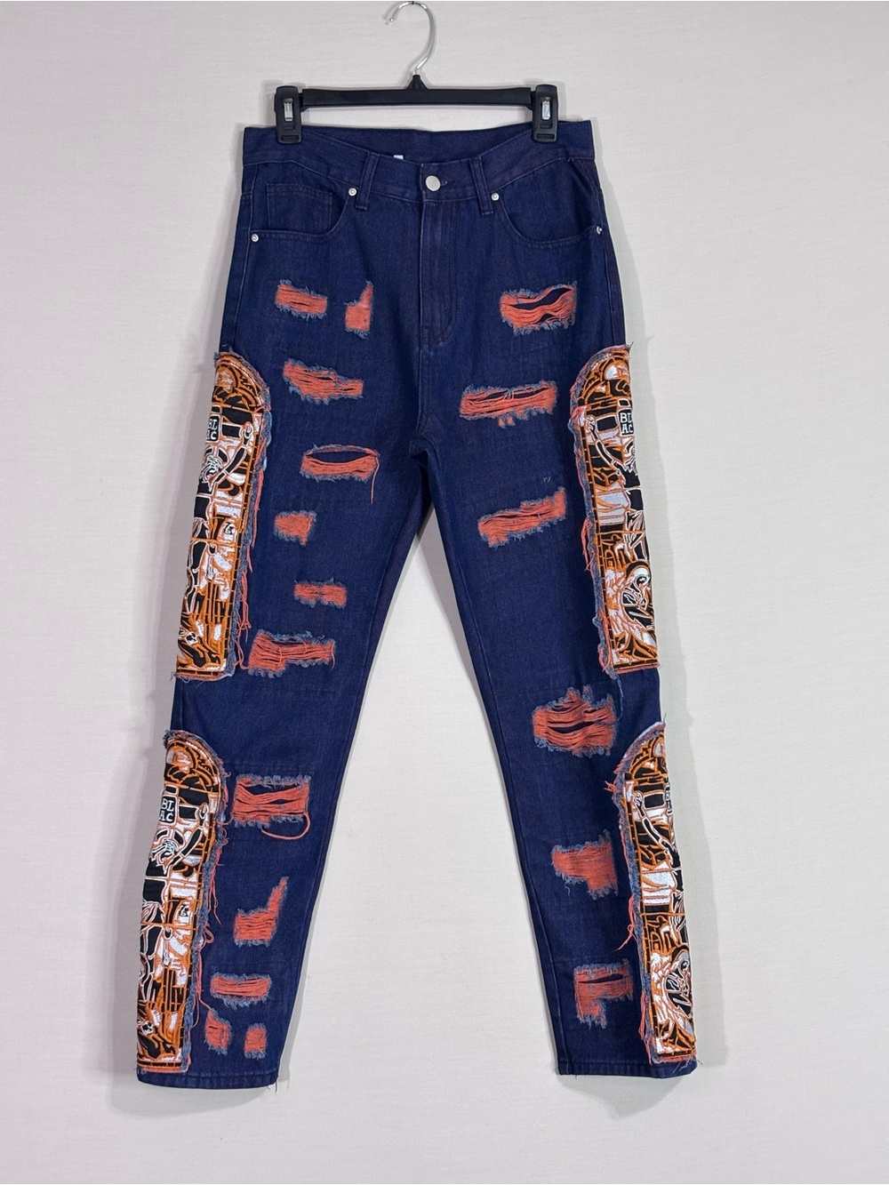 Aelfric Eden Distressed Patchwork Jeans Graphic Panel Streetwear 30